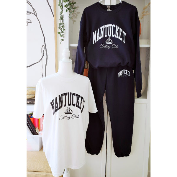 nantucket sailing club t-shirt, sweatshirt and sweatpant 3 piece set