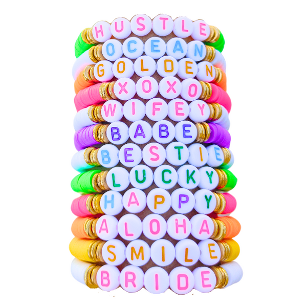 Word  Clay Beaded Bracelets