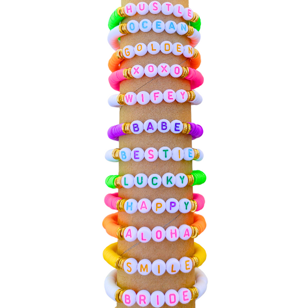 Word  Clay Beaded Bracelets