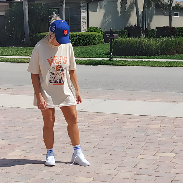 NY mets distressed t-shirt