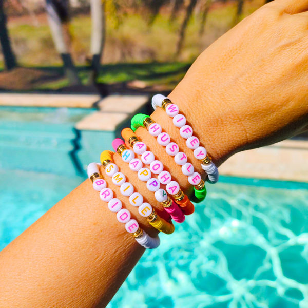 Word  Clay Beaded Bracelets