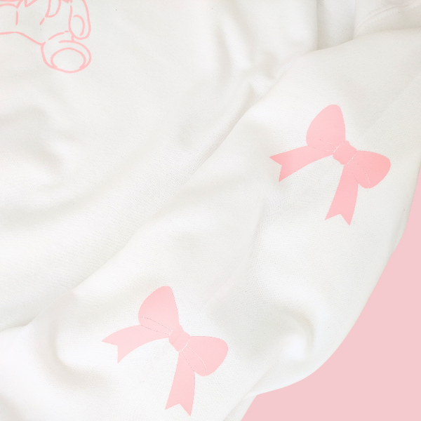 teddy bear pink bow sweatshirt