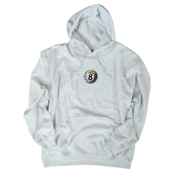 Unleash your inner luck and style with our Leopard 8 Ball Lucky Collage Hoodie. This trendy hoodie features a unique design of animal print, lucky symbols, and y2k style elements like dice, cherries, and disco balls. Perfect for a preppy aesthetic look, size up for an oversized fit.
