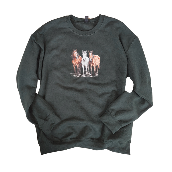 Introducing our Horse Sweatshirt, the perfect gift for any horse lover! This 90s Vintage Western Style sweatshirt embodies the Boho Ranch Retro vibe with its trendy Equestrian Crewneck design. Size up for an oversized fit and stay cozy with this cute and retro cowgirl sweatshirt.