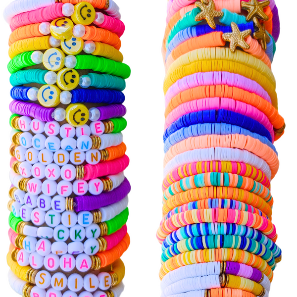 Word  Clay Beaded Bracelets