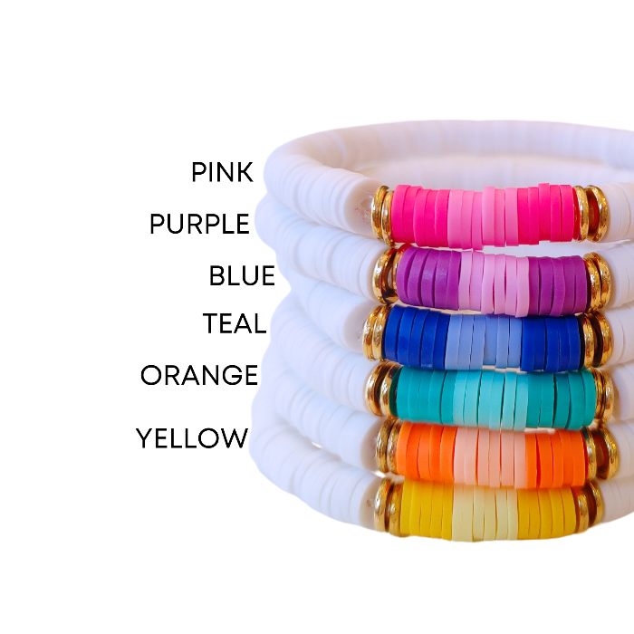 Clay Beads Colorful Bracelets Elastic Custom Orders 