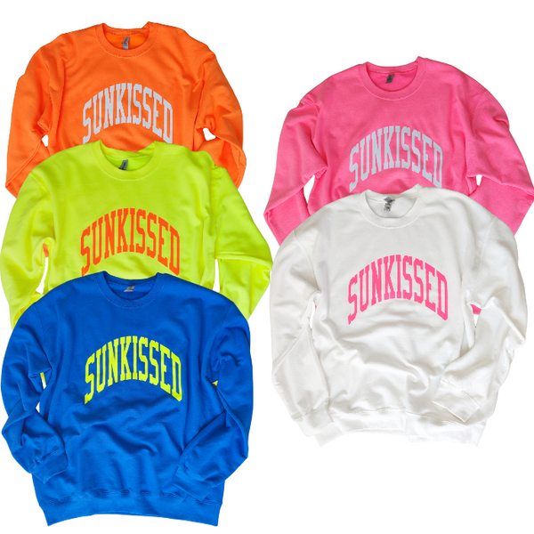 neon beachy summer sunkissed sweatshirt