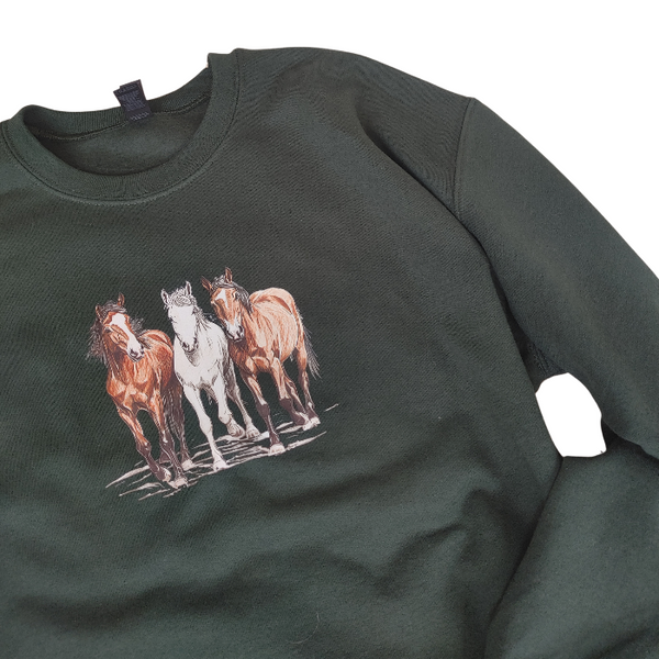 Introducing our Horse Sweatshirt, the perfect gift for any horse lover! This 90s Vintage Western Style sweatshirt embodies the Boho Ranch Retro vibe with its trendy Equestrian Crewneck design. Size up for an oversized fit and stay cozy with this cute and retro cowgirl sweatshirt.