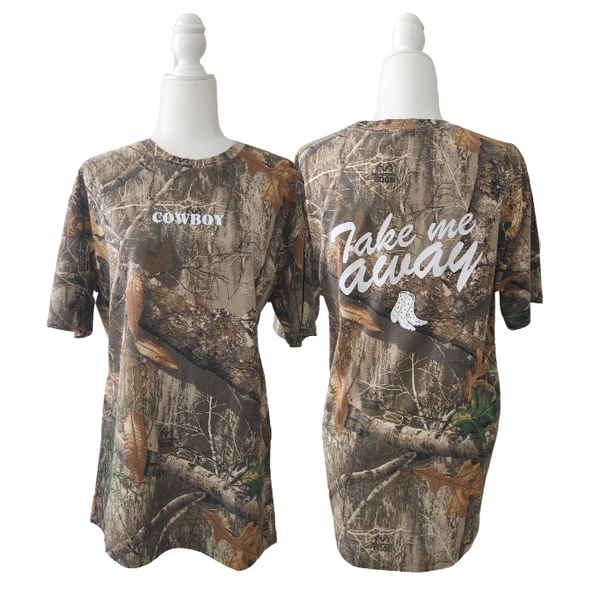 Camo Cowboy Take Me Away Country Music Cowgirl Boots T-Shirt