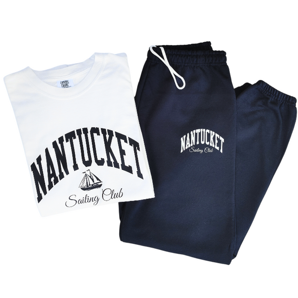 nantucket sailing club t-shirt, sweatshirt and sweatpant 3 piece set