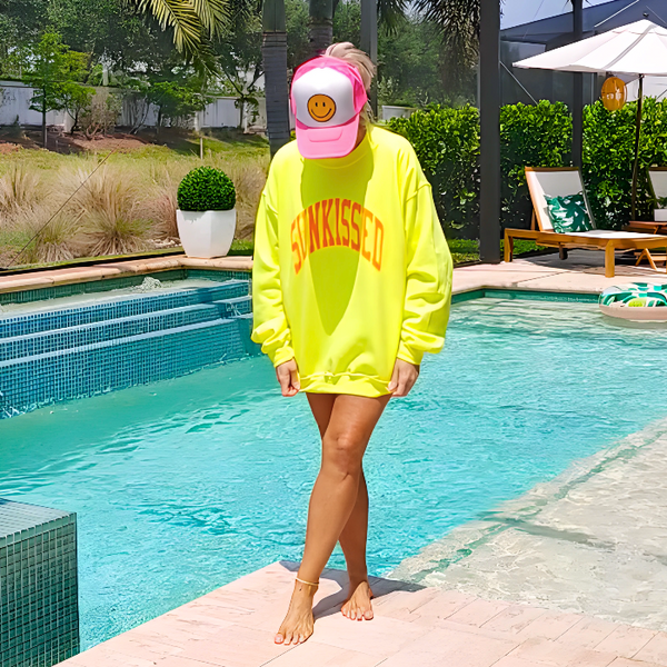 neon beachy summer sunkissed sweatshirt