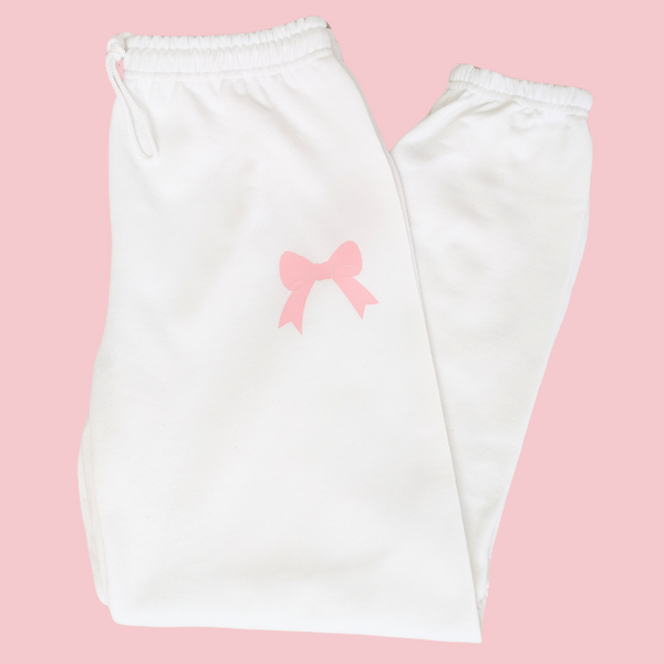 teddy bear pink bow sweatsuit set