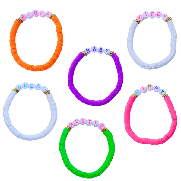 Word  Clay Beaded Bracelets