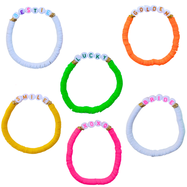 Word  Clay Beaded Bracelets