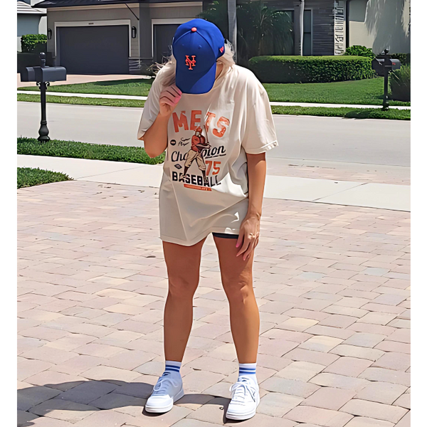 NY mets distressed t-shirt