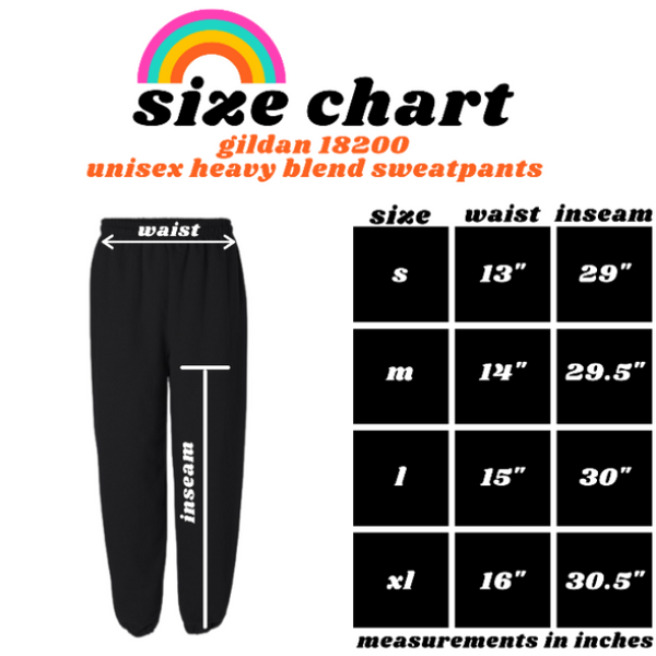 gildan 18200 sweatpants size chart