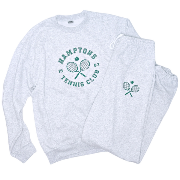 Ash Hampton Tennis Club Preppy Crewneck Sweatshirt & Sweatpant Set