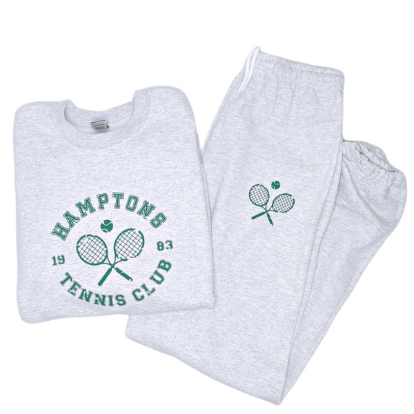 Ash Hampton Tennis Club Preppy Crewneck Sweatshirt & Sweatpant Set
