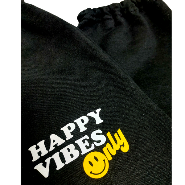 Smiley Face Happy Vibes Only Checkerboard Sweatpants