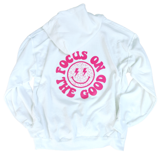 focus on the good smiley face hoodie