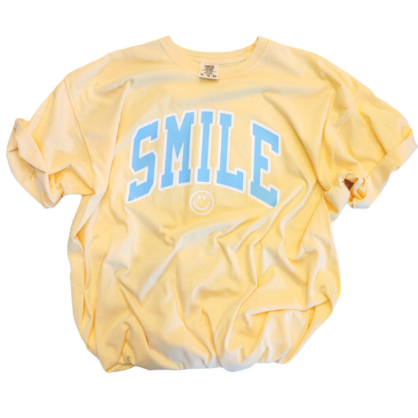 Smiley Face Butter Yellow T-Shirt.
