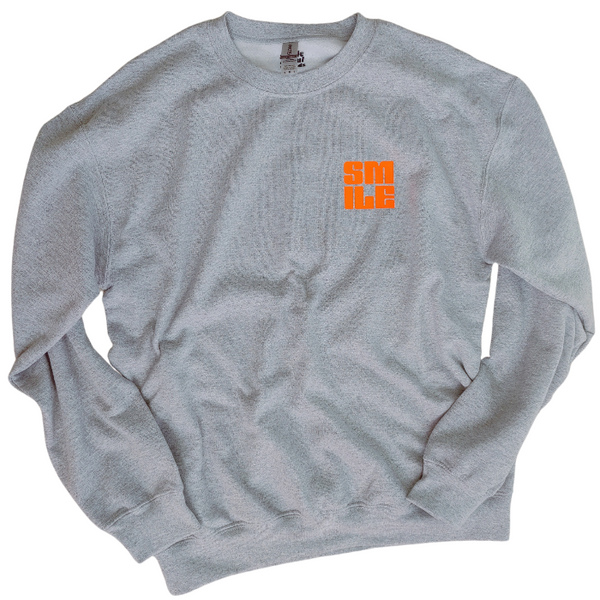 Sports Grey Neon Orange Smile Smiley Face Sweatshirt