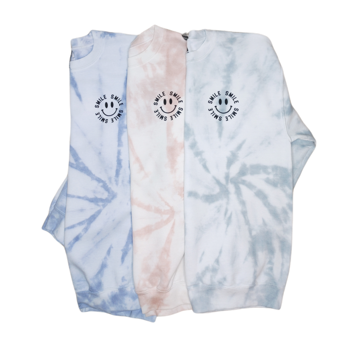 All smiles tie online dye hoodie