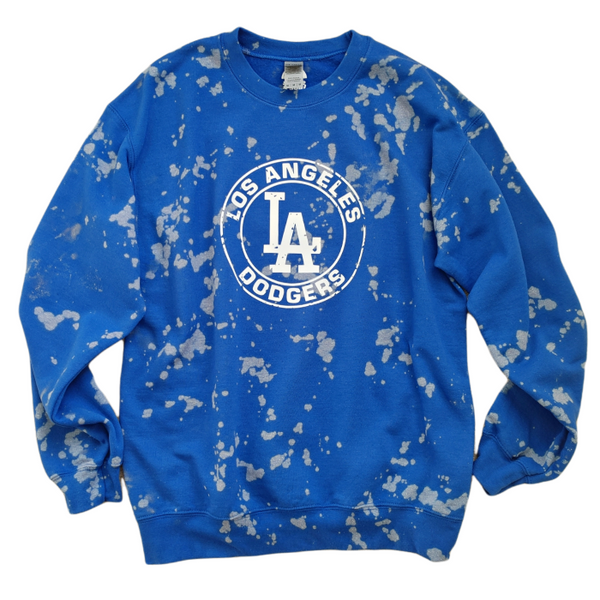 LA Dodgers Bleached Distressed Crewneck Sweatshirt