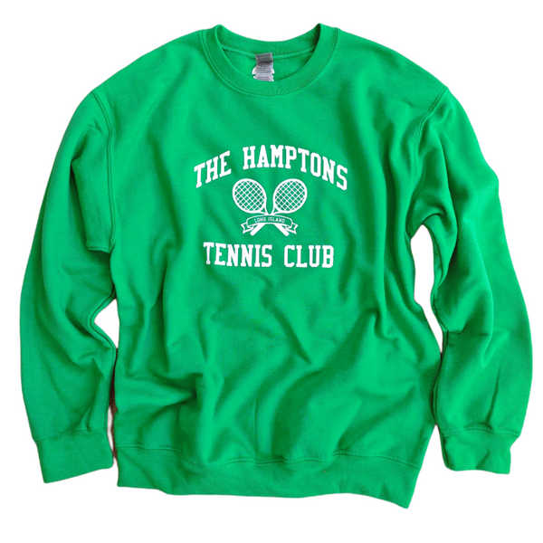 Green hamptons tennis club oversized crewneck sweatshirt.