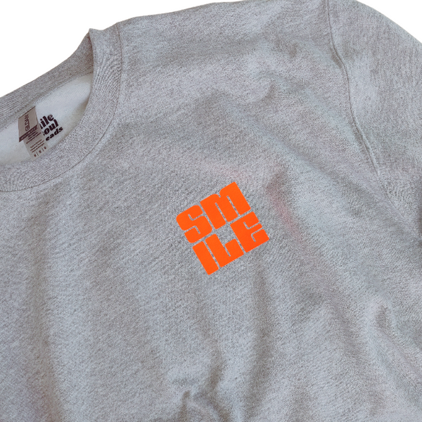 Sports Grey Neon Orange Smile Smiley Face Sweatshirt