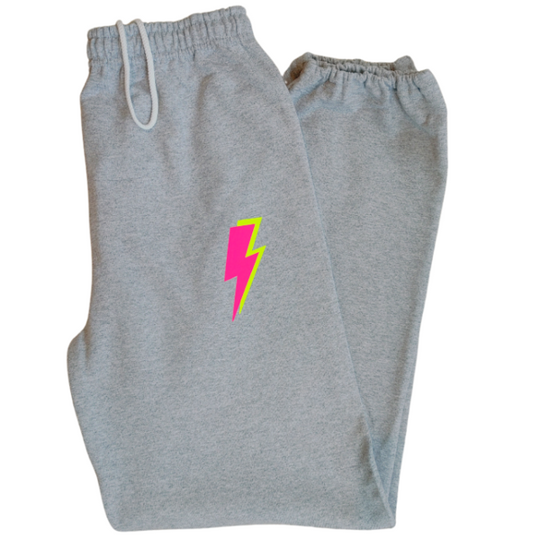 neon pink lightning bolt sweatpant
