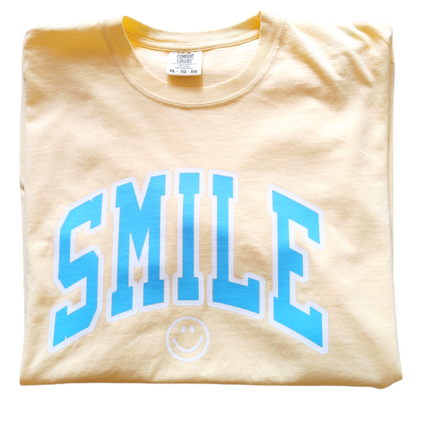 Smiley Face Butter Yellow T-Shirt.