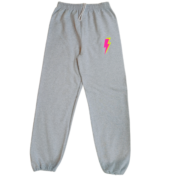neon pink lightning bolt sweatpant