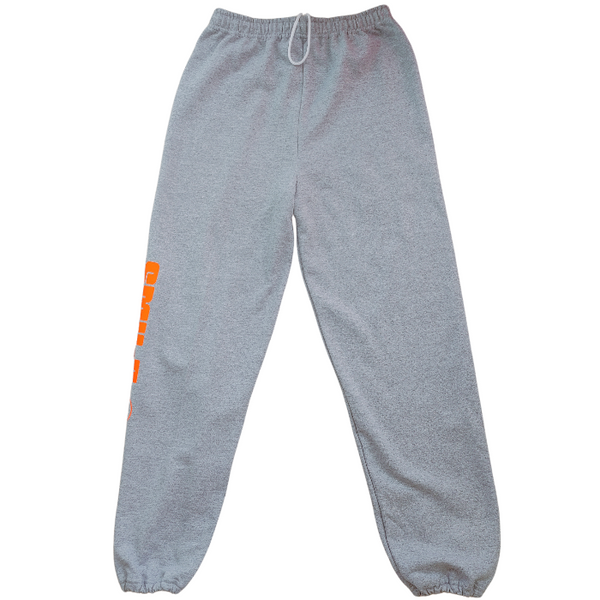 Sports Grey Neon Orange Smile Happy Face Sweatpants