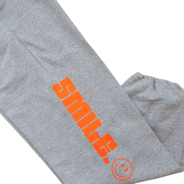 Sports Grey Neon Orange Smile Happy Face Sweatpants