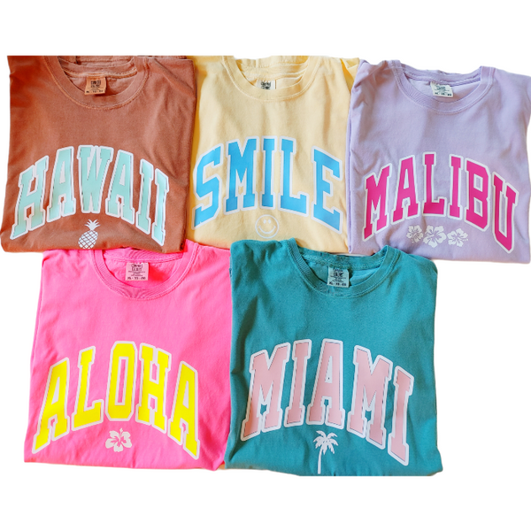 Neon Pink Aloha Hawaii Hibiscus T-Shirt.