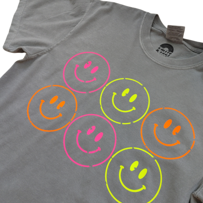 Neon Green Tie Dye Smile T-Shirt | Smile & Soul Threads Medium