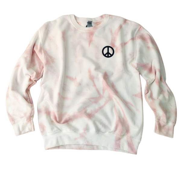 Good Vibes Only Tie-Dye Tan Crewneck Sweatshirt