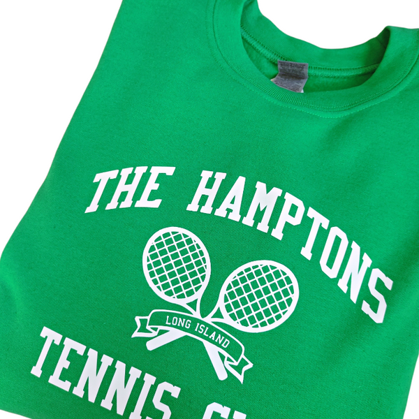 Green hamptons tennis club oversized crewneck sweatshirt.