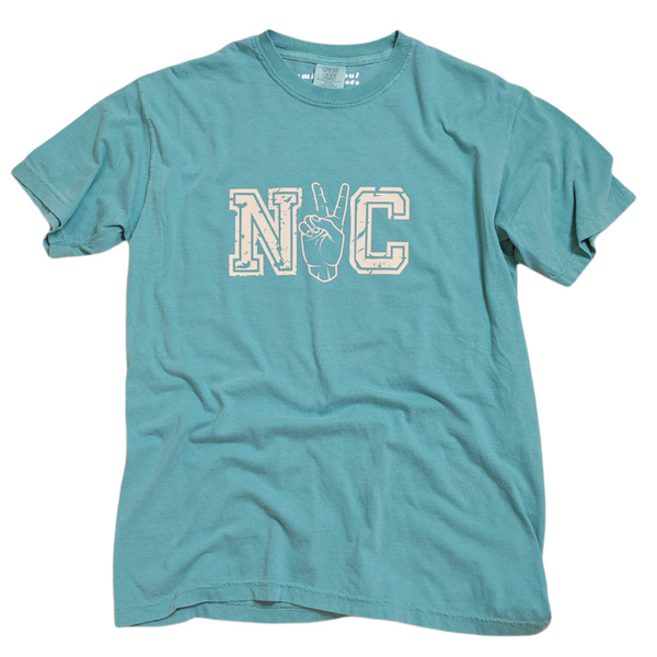 Distressed NYC Peace Sign Graphic T-Shirt.