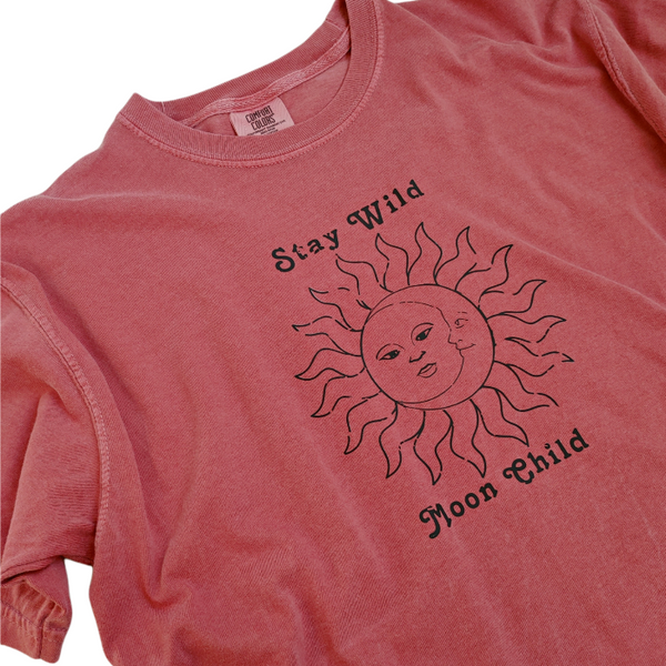 Distressed Stay Wild Moon Child Graphic T-Shirt.