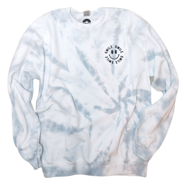 Pearl Tie-Dye Smile Sweatshirt.