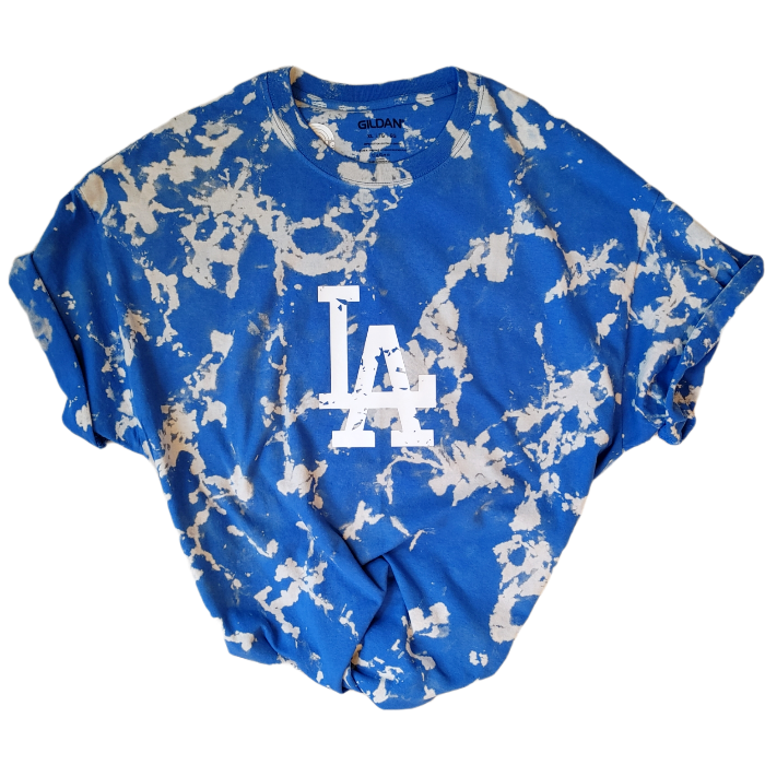 LA Dodgers Distressed Bleached Tee: Baseball Fan Gear & Apparel
