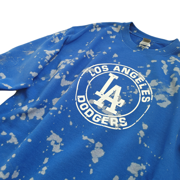 LA Dodgers Bleached Distressed Crewneck Sweatshirt