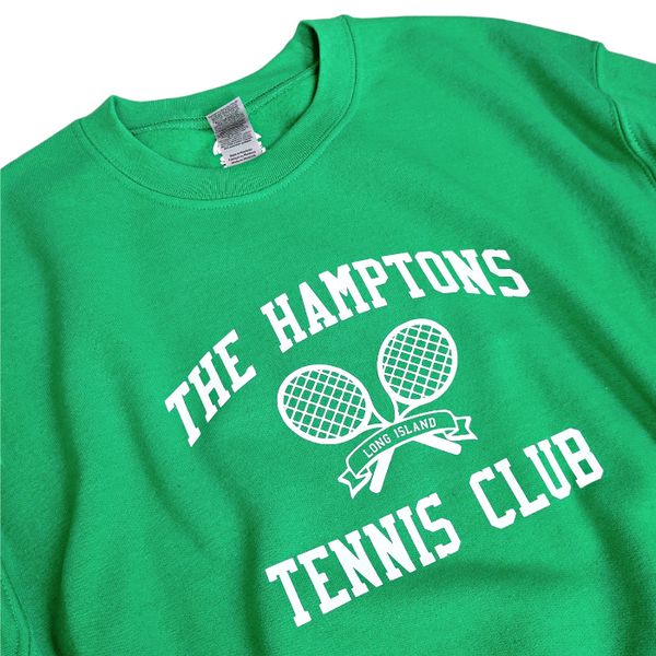 Green hamptons tennis club oversized crewneck sweatshirt.