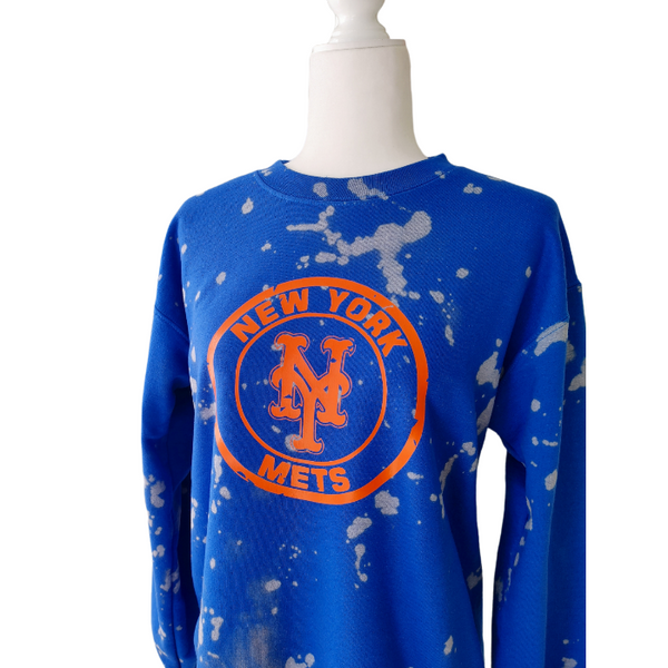 New York Mets Baseball Bleached Crewneck Sweatshirt