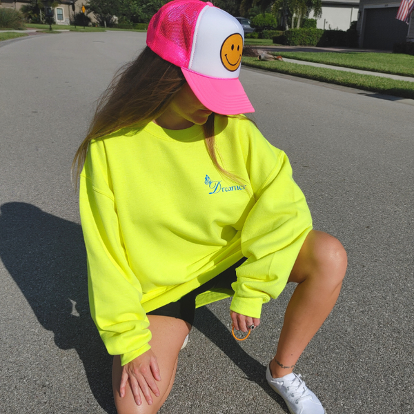 Give Me Something to Dream About Angel Clouds Butterfly Neon Sweatshirt