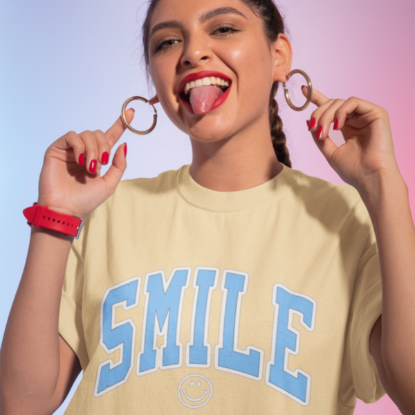 Smiley Face Butter Yellow T-Shirt.