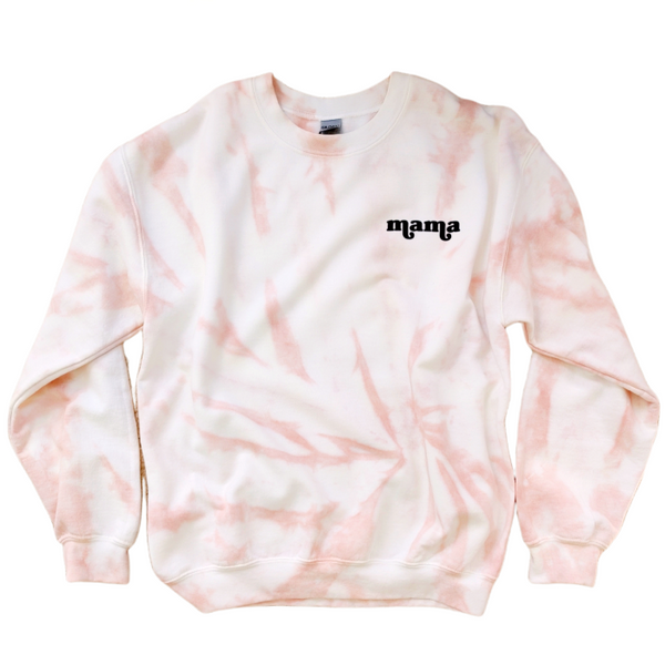 Mama Tan Tie-Dye Smiley Face Raise Them Kind Sweatshirt.