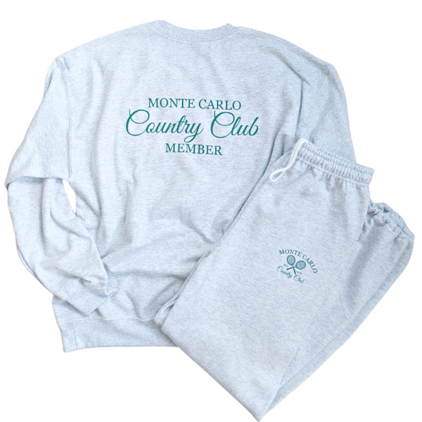 monte carlo tennis country club sweatsuit set